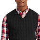 Club Room Men's Cable Knit Cotton Sweater Vest Black
