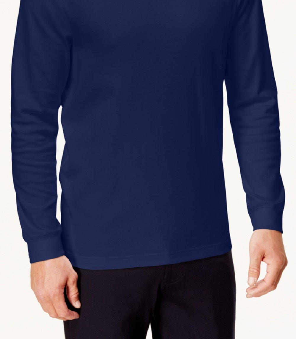 Club Room Men's Solid Mock Neck Shirt Blue Size X-Large