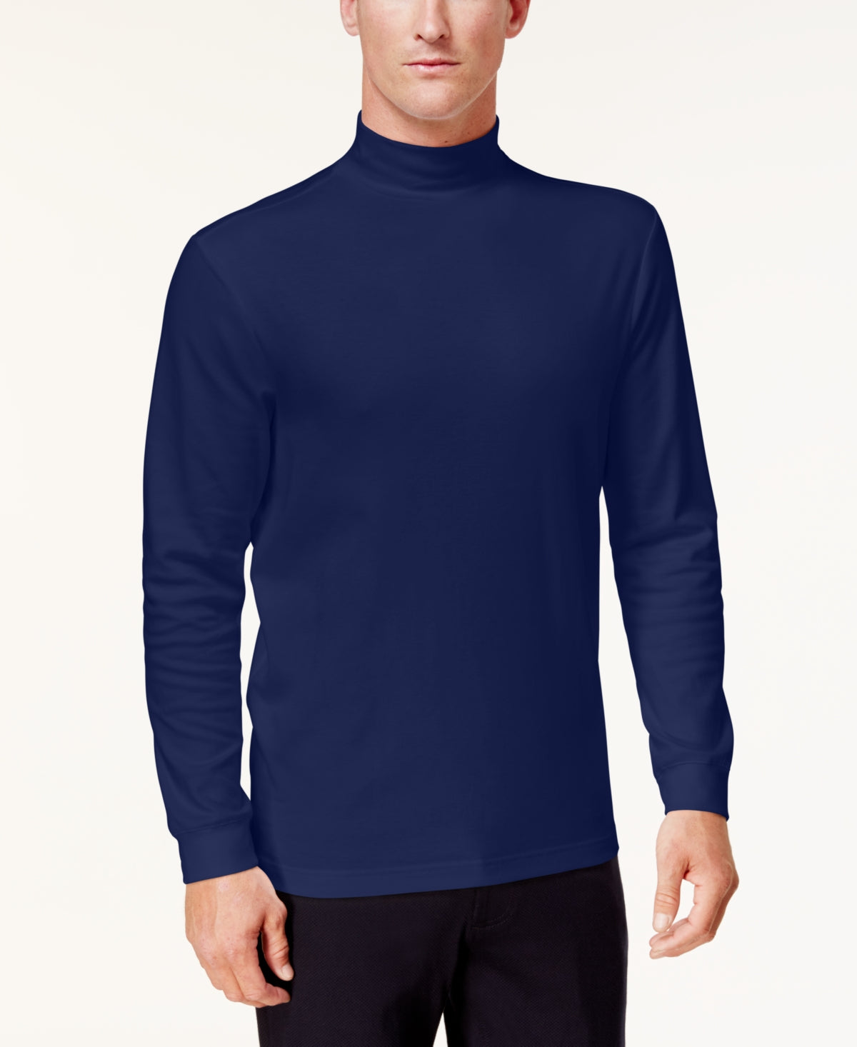 Club Room Men's Solid Mock Neck Shirt Blue Size X-Large