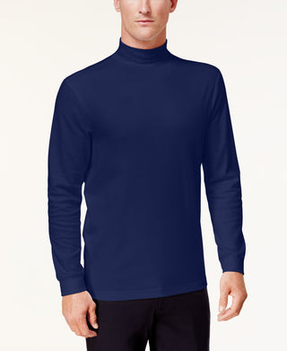 Club Room Men's Solid Mock Neck Shirt Blue Size X-Large