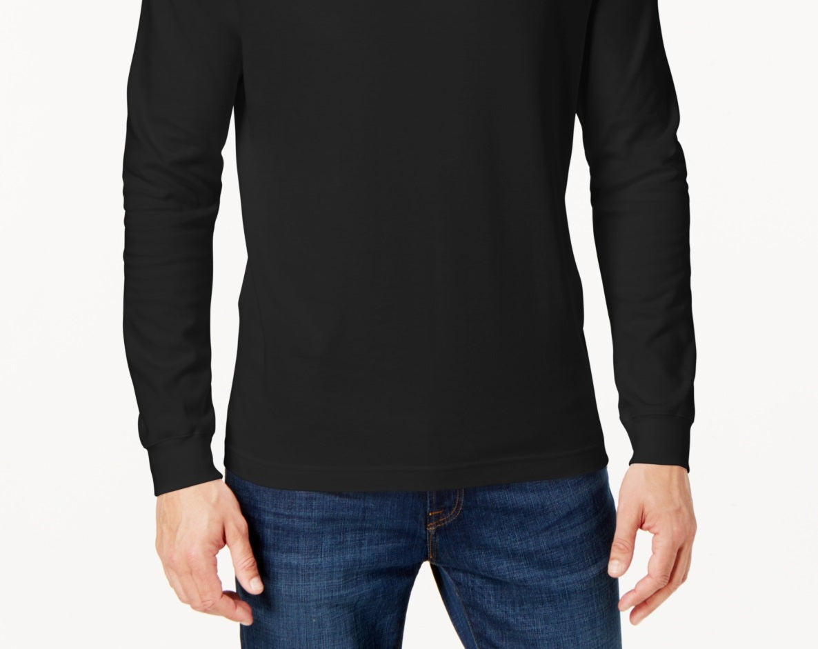 Club Room Men's Solid Turtleneck Shirt Black Size XX-Large