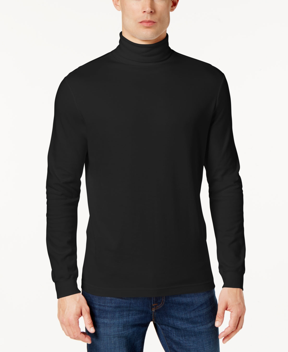 Club Room Men's Solid Turtleneck Shirt Black Size XX-Large