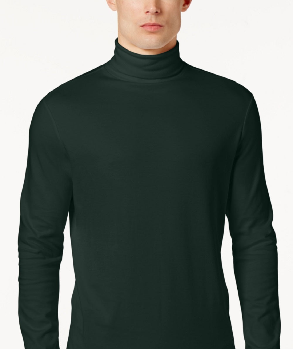Club Room Men's Solid Turtleneck Shirt Green Size Large