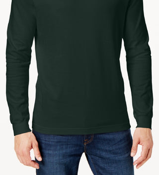 Club Room Men's Solid Turtleneck Shirt Green Size Large