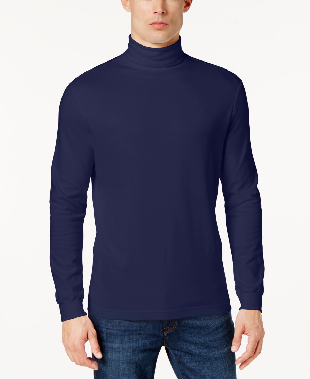 Club Room Men's Solid Turtleneck Shirt Blue Size X-Large