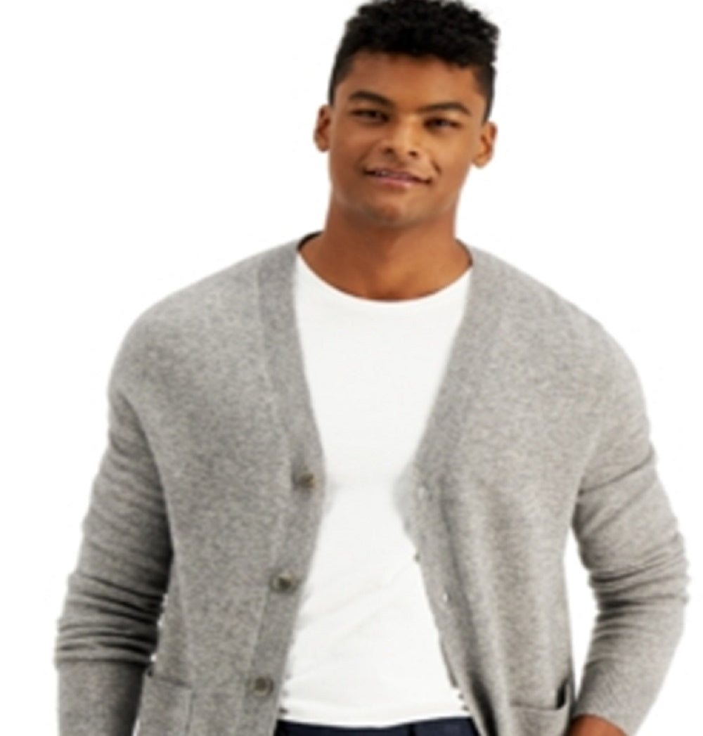 Tasso Elba Men's Cashmere Cardigan Gray Size Size Large