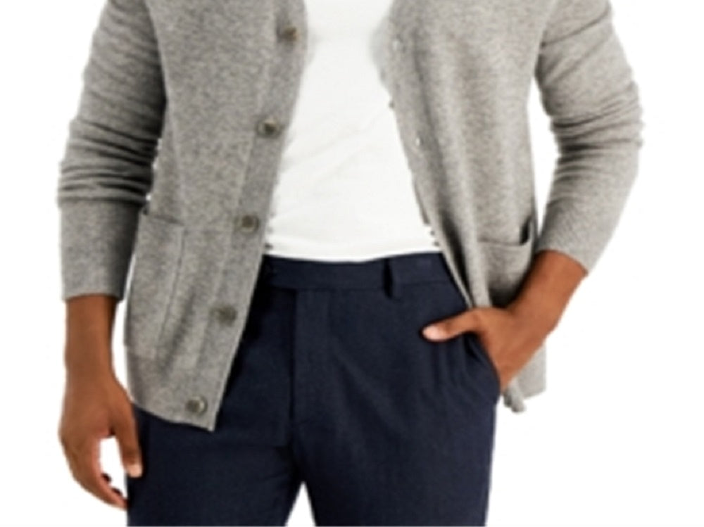 Tasso Elba Men's Cashmere Cardigan Gray Size Size Large