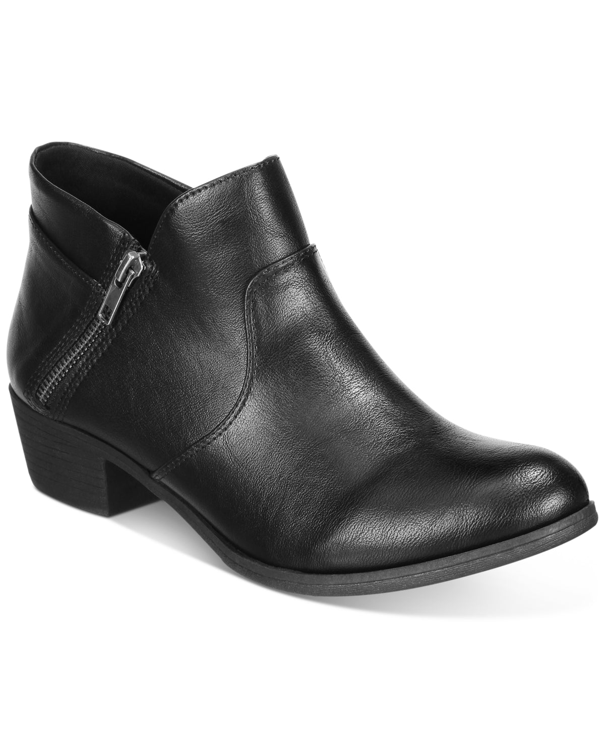 Sun + Stone Women's Abby Double Zip Booties Black Size 8.5 M