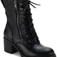 Sun + Stone Women's Sloanie Lace Up Lug Sole Hiker Booties Balck Size 6 M