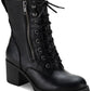 Sun + Stone Women's Sloanie Lace Up Lug Sole Hiker Booties Black Size 9.5 M