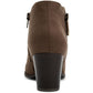 Style & Co Women's Masrinaaf Suede Block Heel Booties Brown Size 8