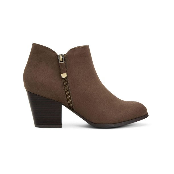 Style & Co Women's Masrinaaf Suede Block Heel Booties Brown Size 8