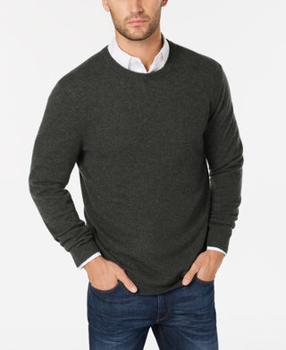 Club Room Men's Cashmere Crew Neck Sweater Gray Size X-Large