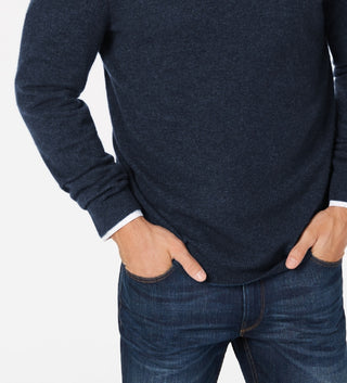 Club Room Men's Cashmere Crew Neck Sweater Blue Size Large