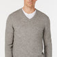 Club Room Men's V Neck Cashmere Sweater Gray Size Medium