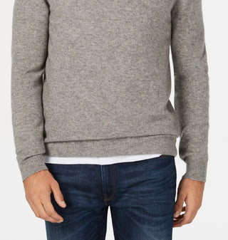 Club Room Men's V Neck Cashmere Sweater Gray Size Large