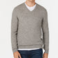 Club Room Men's V Neck Cashmere Sweater Gray Size Large