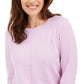 Karen Scott Women's Plush Front Seam Sweater Purple Size X-Large
