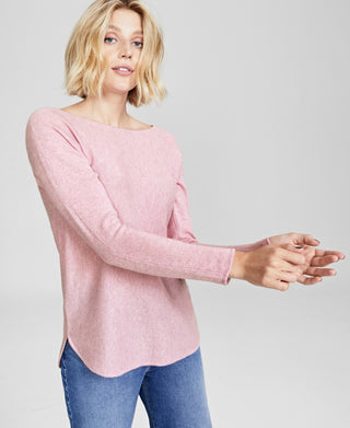 Charter Club Women's Cashmere Shirttail Sweater Pink Size Small