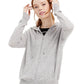 Charter Club Women's Zip Hoodie Gray Size Large