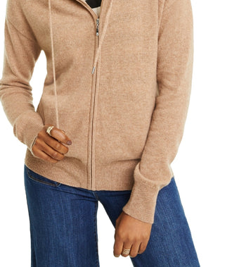 Charter Club Women's Zip Hoodie Brown Size Medium