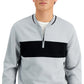 Alfani Men's Baseball Ottoman Quarter Zip Sweatshirt Gray Size Medium