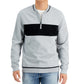 Alfani Men's Baseball Ottoman Quarter Zip Sweatshirt Gray Size Large