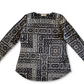 Style & Co Women's Tapestry Printed Knit Top Gray Size Medium
