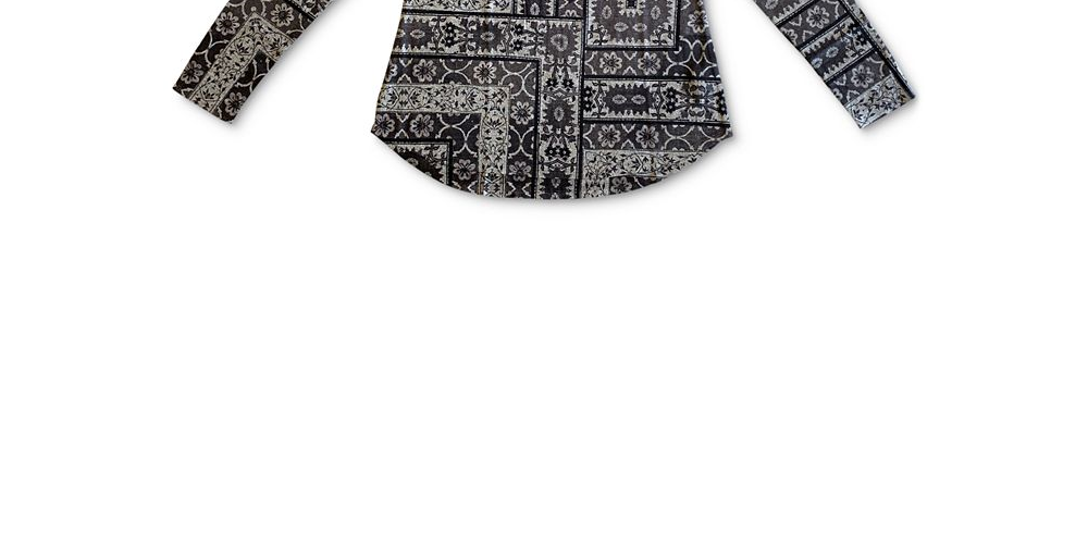 Style & Co Women's Tapestry Printed Knit Top Gray Size Medium