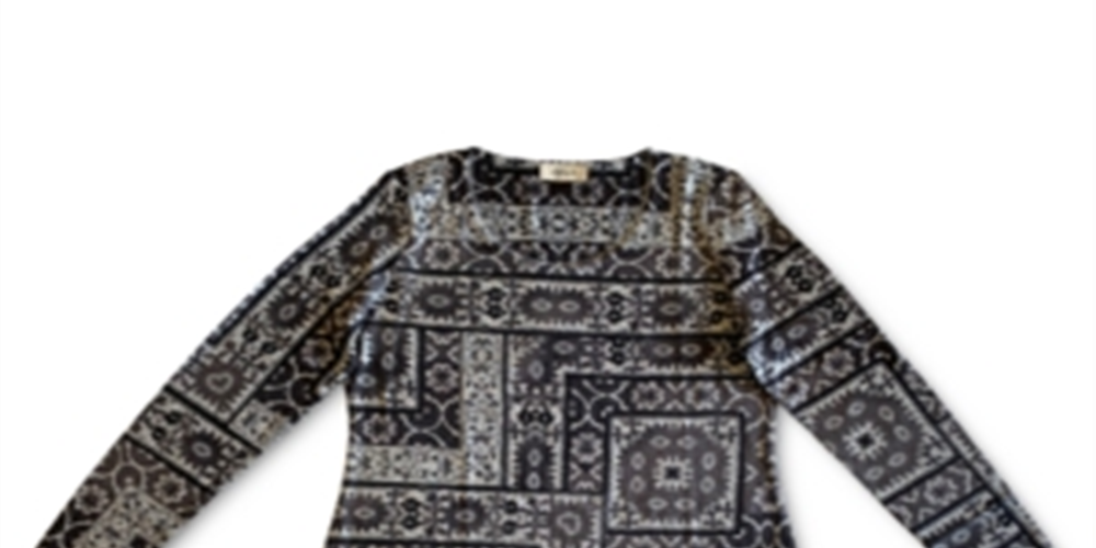 Style & Co Women's Tapestry Printed Knit Top Gray Size Medium