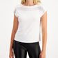 Bar III Women's Embellished Fringe Top White Size Small
