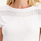 Bar III Women's Embellished Fringe Top White Size Small