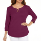 Karen Scott Women's Cotton Lace Up T-Shirt Purple Size XXL