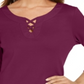 Karen Scott Women's Cotton Lace Up T-Shirt Purple Size XXL