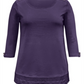 Karen Scott Women's Cotton Lace Hem Top Dark Purple Size X-Large