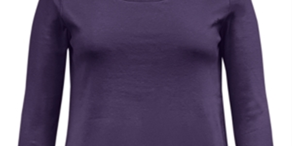 Karen Scott Women's Cotton Lace Hem Top Dark Purple Size X-Large