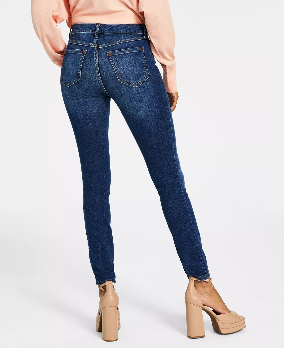 INC International Concepts Women's Mid Rise Skinny Jeans Blue Size 8