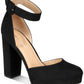 Sun + Stone Women's Estrella Block Heel Pumps Black Size 9.5M