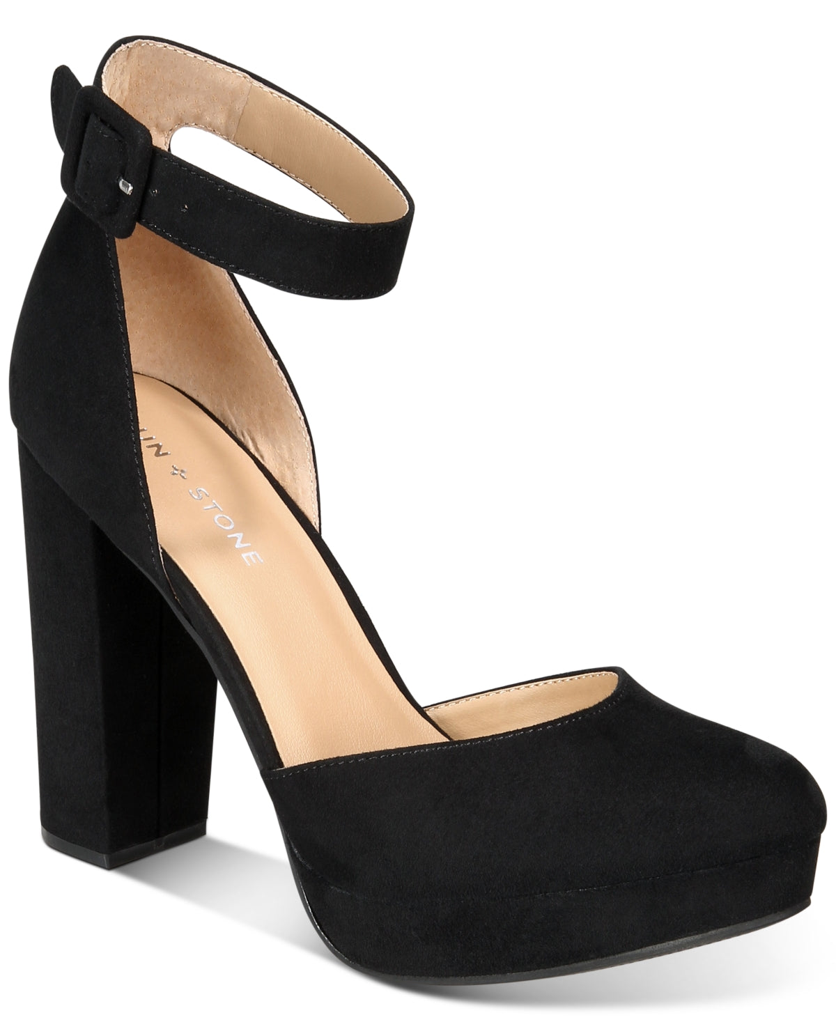 Sun + Stone Women's Estrella Block Heel Pumps Black Size 9.5M