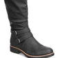 Sun + Stone Women's Brinley Strapped Lug Sole Boots Black Size 7.5 M