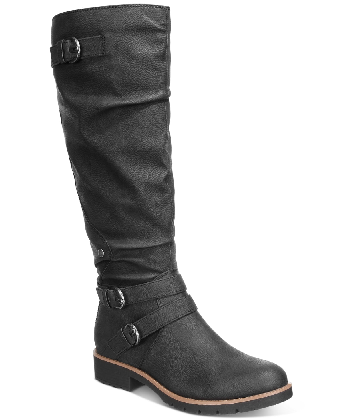 Sun + Stone Women's Brinley Strapped Lug Sole Boots Black Size 7.5 M