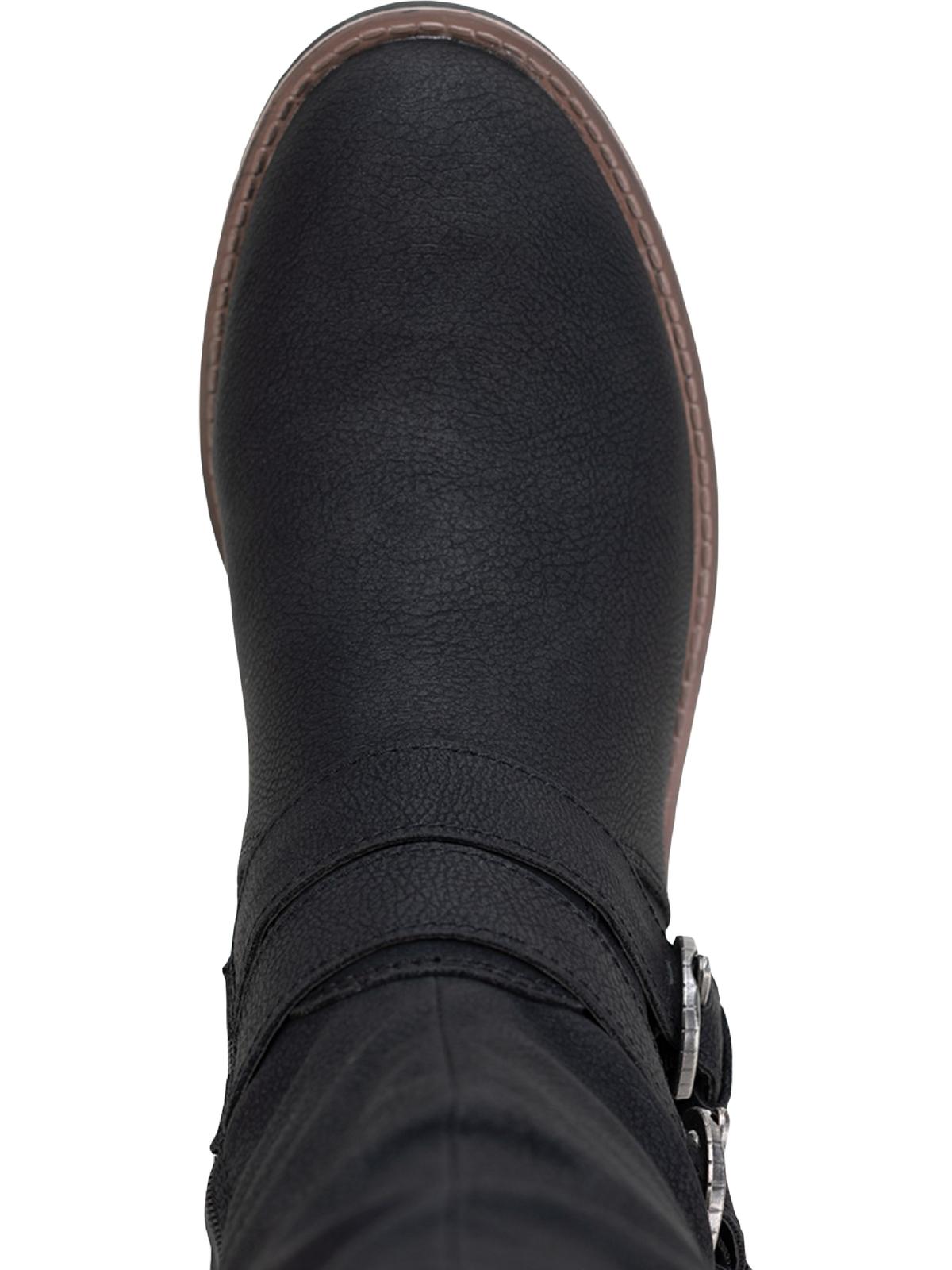 Sun + Stone Women's Brinley Strapped Lug Sole Boots Black Size 9 M