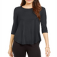 Alfani Women's 3/4 Sleeve Top Gray Size Large