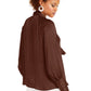 INC International Concepts Women's Long Sleeve Blouse Top Brown Size Large
