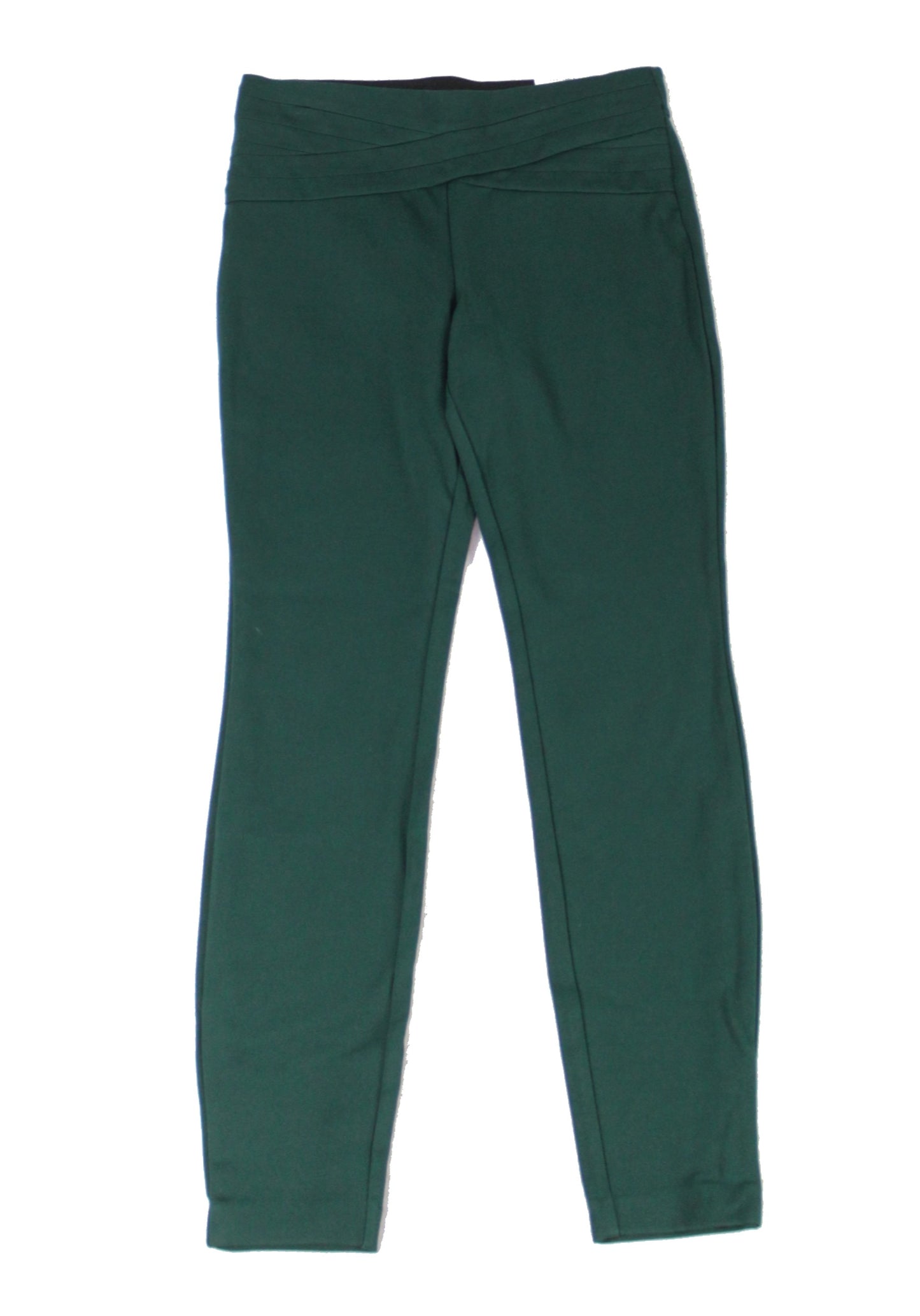 INC International Concepts Women's Wavy Waistband Skinny Pants Green Size 14