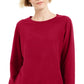 Karen Scott Women's Fleece Sweatshirt Red Size XX-Large