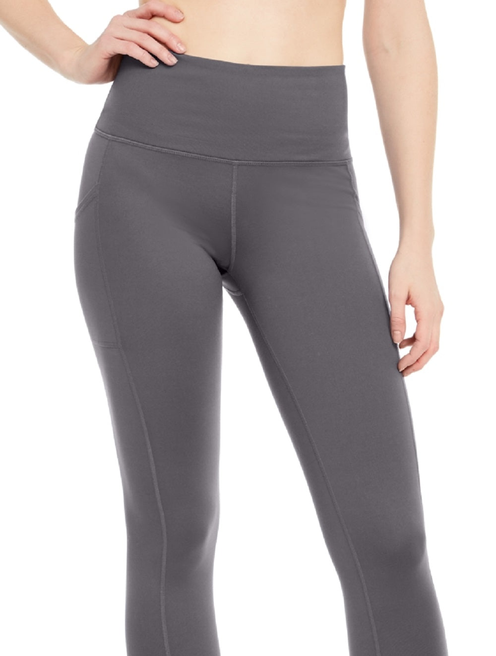 ID Ideology Women's High Waist Side Pocket 7/8 Length Leggings Gray Size XX-Large