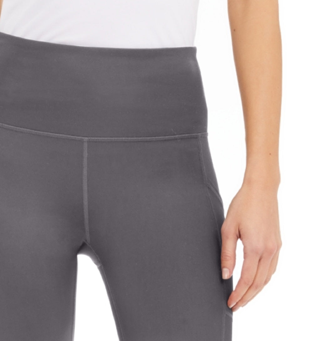 ID Ideology Women's High Rise Side Pocket Cropped Leggings Gray Size Small