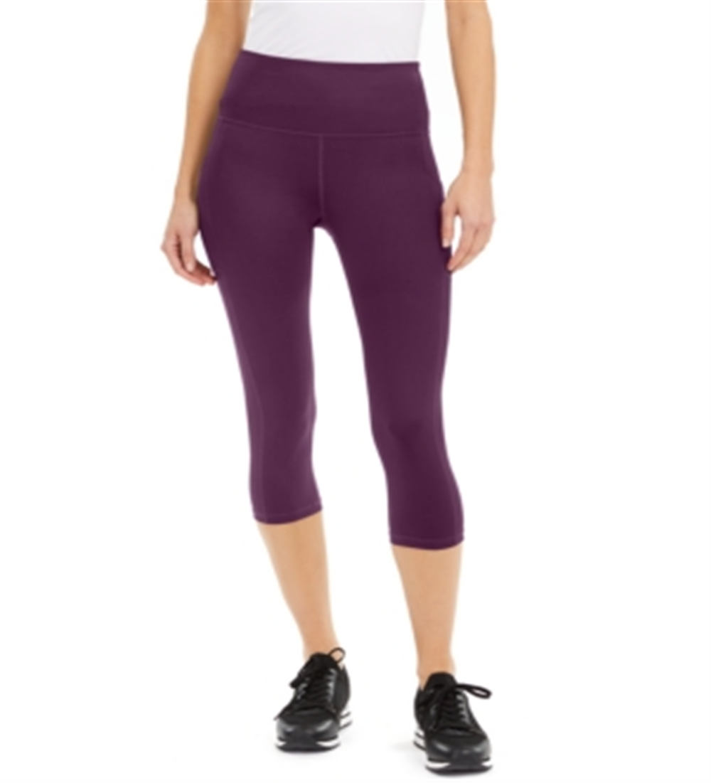 ID Ideology Women's High Rise Side Pocket Cropped Leggings Purple Size X-Small