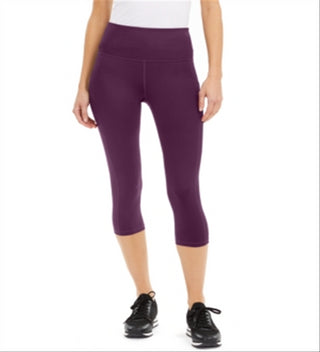 ID Ideology Women's High Rise Side Pocket Cropped Leggings Purple Size X-Small